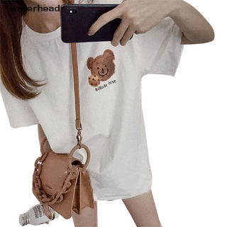 (waterheadr) algodón manga corta t-shirt oso impresión suelta nueva tendencia pareja tops tee en venta (3)
