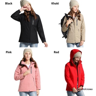 eee mujeres invierno inteligente usb calefacción chaqueta de algodón al aire libre impermeable cortavientos senderismo camping trekking escalada esquí grueso abrigos