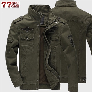 Chaqueta militar de los hombres Jeans Casual algodón abrigo más el tamaño 6XL ejército bombardero táctico chaqueta de vuelo otoño invierno chaqueta de carga