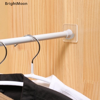 [BrightMoon] 2 piezas de soporte de barra de cortina ganchos ajustables transparentes soporte de pared varillas autoadhesivas