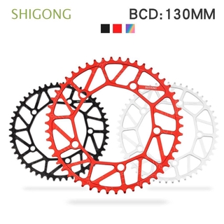 Shigong ultraligero bielas placa plegable bicicleta Chainwheel disco diente 130BCD diente-disco positivo dientes negativos un disco de aleación de aluminio 46T 48T 52T 54T 56T 58T cadena/Multicolor
