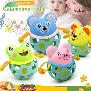 en stock, sonaja bola de dibujos animados animal grip entrenamiento 0-3 años de edad niños mordedor bola juguetes bebé regalo