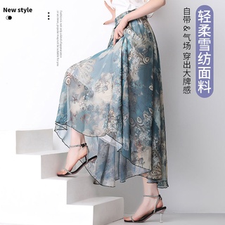 Falda de una línea falda plisada de gasa floral de cintura alta por encima de la rodilla de longitud media para mujer