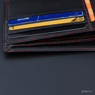 ❤Cartera Bifold de cuero de negocios para hombre/tarjetero de identificación con bolsillos para tarjetas de crédito