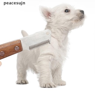 [jn] peine profesional para perros, mango de madera, mango de madera, cuchillo de rayas.