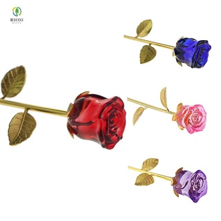 Crystal Rose Flower, Best Gift for Valentine's Day Decoration(Red)