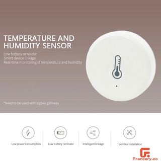 tuya zigbee smart sensor de temperatura y humedad tuya/smart life app powered zigbee smart home security francery