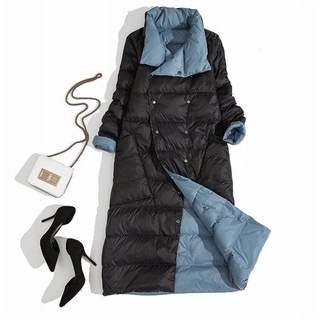 Fitaylor-Chaqueta larga de cuello alto para mujer, abrigo de plumón de pato blanco con doble botonadura, Parkas cálidas para la nieve, ropa de invierno (6)