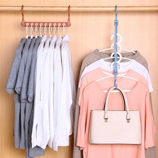 9 agujeros percha de ropa armario armario barra ahorro de espacio organizador de ropa colgante