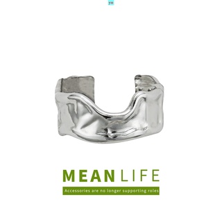 MEANLIFE anillo de pareja de metal ajustable de apertura irregular diseño de nicho femenino anillo de personalidad de moda masculino