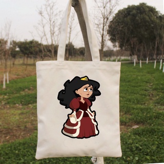 Princesa de dibujos animados de lona mujer Simple Retro Tote bolso de hombro bolso TX8586
