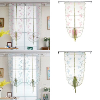 Curtains Tulle Pastoral Flowers Peach Blossom Voile Panel Kitchen Curtains Living Room Bedroom Tulle