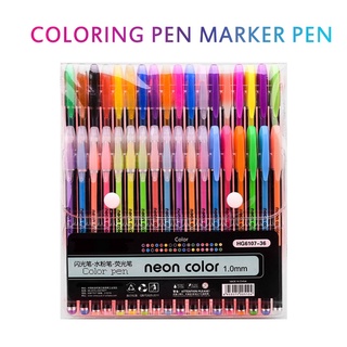 12/24/48 colores bolígrafos de Gel conjunto de plumas de purpurina para colorear marcadores libros diarios dibujo arte: