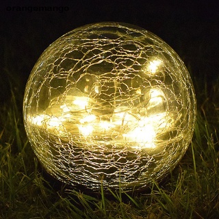 Orangemango LED Solar Light Waterproof Garden Lawn Lamp Outdoor Glass Ball Cracked Light CO