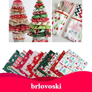 [brlovoski] Tela De algodón estampada De navidad Para retazos De Costura cuadradas paquetes De tela manualidades parches decorativos (9)