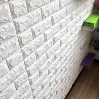 35*38 cm 3D ladrillo pegatinas de pared/papel pintado de espuma autoadhesiva/impermeable DIY pegatina de mármol/fondo de TV ladrillo fondos de pantalla/pegatina de pared de estar para niños