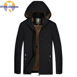 Etxk - chaqueta de lana con cremallera completa para hombre, con bolsillo, manga larga, Casual, para otoño, invierno