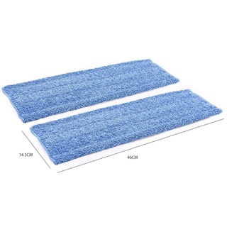 Washable Flat Mop Cloth Sticky Microfiber Wet&Dry 46cm Blue Mop, 2PCS (3)