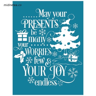 mid Christmas Tree Gift Self-Adhesive Silk Screen Printing Stencil Mesh Transfers for DIY T-Shirt Pillow Textile Painting
