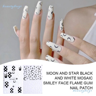 pegatinas de uñas diy blanco y negro graffiti calcomanía decoraciones de uñas envolturas deslizadores