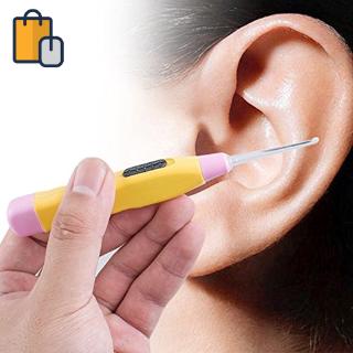 herramienta removedora de piedras de oreja luz led + 3 adaptadores uso doméstico cuidado oral (color aleatorio)