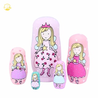 bmn 5 capas juguetes de niños princesa rusa anidación muñecas de madera matrioska muñeca hecha a mano artesanías hadas niñas juguete niño regalos