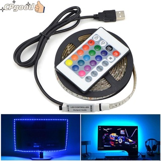 CLADPOSITIONAN Home Decoration RGB Light 5V Bias Lighting 5050 LED Strip Desktop PC TV Backlight 1m 2m 3m USB Remote Control Flexible Lamp