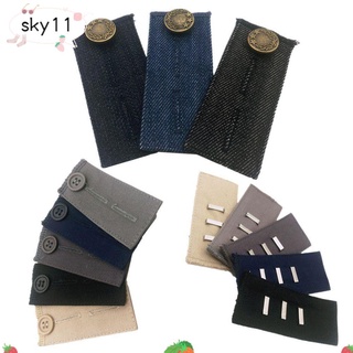 SKY 2PCS Pantalón Apretado Extensor Cinturón Jeans Botón Cintura Banda De Maternidad Faldas Accesorios De Ropa Unisex Pantalones Ganchos