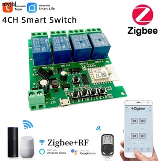 4CH Zigbee Smart Light Switch Módulo DC 5/12/32V RF433 Recibir 10A Relés Trabajar Con Alexa Asistente De Google , Tuya Life myjbl