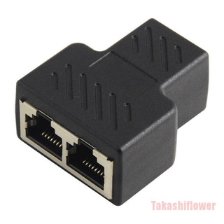Takashiflower Cable de red ethernet 1 a 2 LAN RJ45 divisor adaptador conector (1)