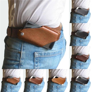 Los hombres de la moda al aire libre Mini bolsa de cuero cinturón portátil hebilla de teléfono móvil bolsa