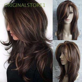 Originalstore1 peluca larga Para mujer/Lisa/sin encaje/Frente/varios colores/Parcial Para mujer