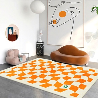 ins checkerboard manta decoración del hogar alfombra marruecos retro celosía sala de estar dormitorio mesita de noche alfombra antideslizante