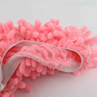 1Pc lavable chenilla fibra de casa limpieza de piso polvo Mop zapatillas pie calcetines mopa zapatos solidvalue (3)