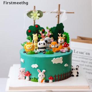 [firstmeethg] resina animal león mono árbol decoración para tartas bebé fiesta de cumpleaños decoración para hornear caliente