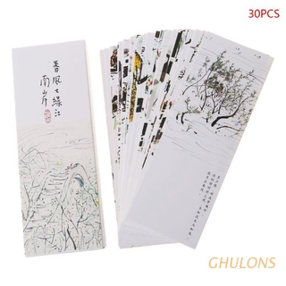 ghulons 30pcs creativo estilo chino marcapáginas de papel pintura tarjetas retro hermoso marcador en caja regalos conmemorativos