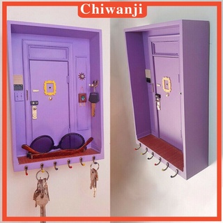 [CHIWANJI] Ganchos para llave de puerta púrpura, soporte de pared, decoración, caja de entrada, amigos Monica
