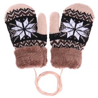 caliente invierno bebé niños de punto elástico engrosado esquí casual manoplas guantes