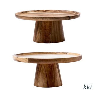 kki. soporte redondo de madera para postres, bandeja alta, soporte para tartas