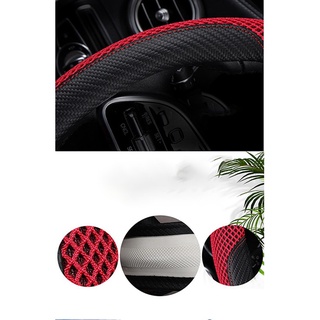Interior del coche Universal 38 cm 15 pulgadas antideslizante cubierta del volante de los coches Protector del volante negro+rojo (9)