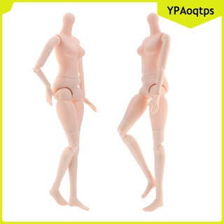 2 lote de plástico conjunto 1/4 bjd muñecas mujer desnudo cuerpo 27cm diy piezas de piel blanca
