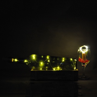 9pcs botella de vino corcho cadena de luces 2m/20 leds alambre de cobre para halloween navidad fiesta diy decoración