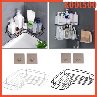 [KOOLSOO] Estante de ducha de esquina, organizador de ducha, estante de ducha montado en la pared con adhesivo (sin taladrar), estante de almacenamiento para
