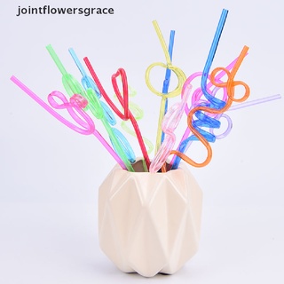 jgco 5× pajitas creativas coloridas coloridas de plástico para beber para fiesta de cumpleaños grace