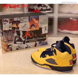 ¡caliente!!genuine nike retro air jordan 5 amarillo aj5 deportes zapatos de baloncesto hve118