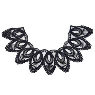 chloe11 desmontable collar falso bordado cuello ruff mini capa poliéster cubierta collar para mujeres niñas estilo elegante (8)