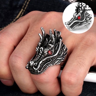 b·h punk hombres zirconia cúbica con incrustaciones de cabeza de dragón tallado anillo de dedo fiesta joyería regalo