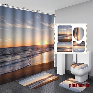 [Pinshen] Cortina De ducha De tela con luz Solar Para playa/baño (1)
