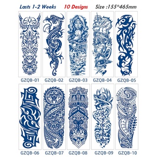 breues tatuajes grandes de larga duración pegatina segura falso tatuajes temporales tatuajes impermeables dragón diseño jugo tinta tribal tótem hombre manga completa cuerpo arte (6)