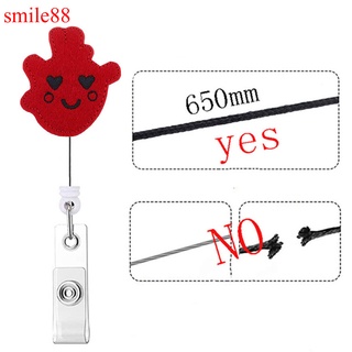 Smile88 5 colores Fashion Bonito corazón Emblema retráctil enfermera carrete clip insignia soporte para estudiantes médicos soporte de tarjeta Id (4)